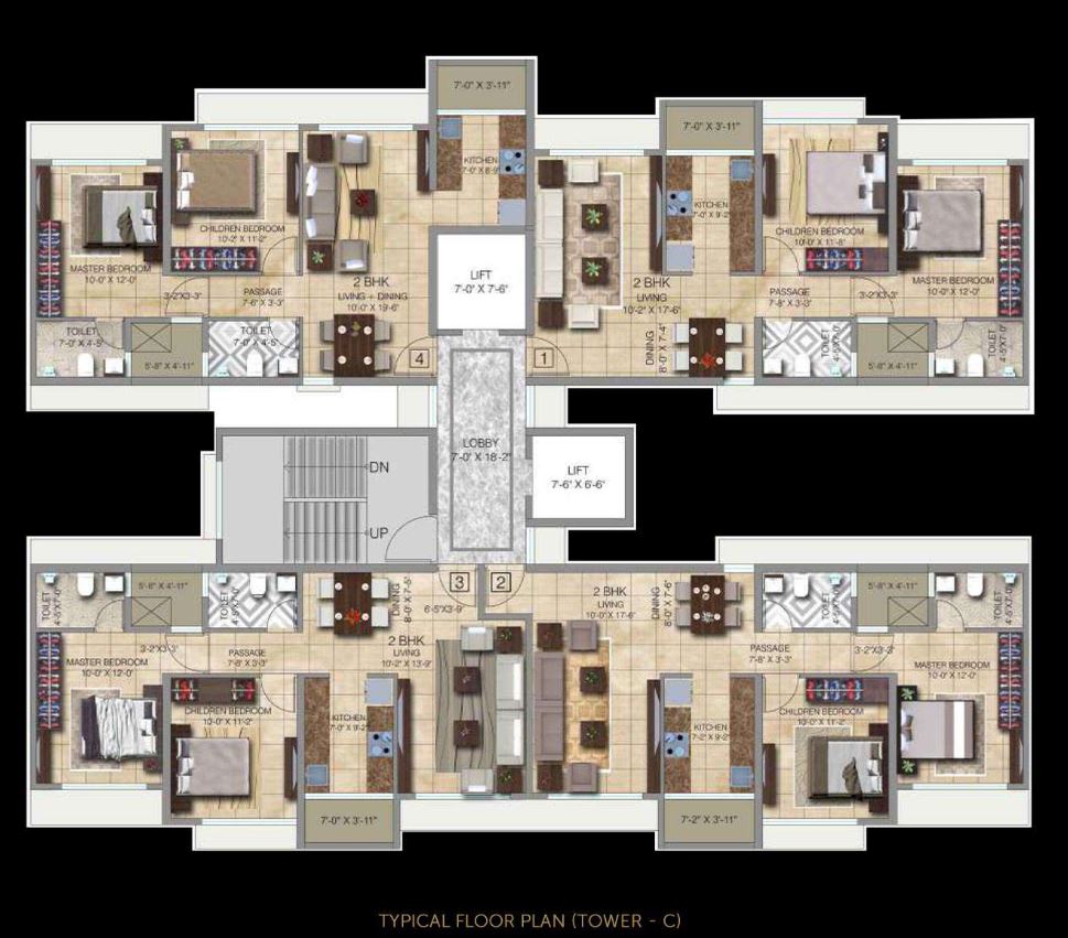 Ananda Residency Typical Floor Plan Tower C
