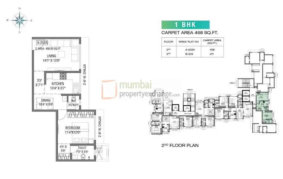 1 BHK Floor Plan
