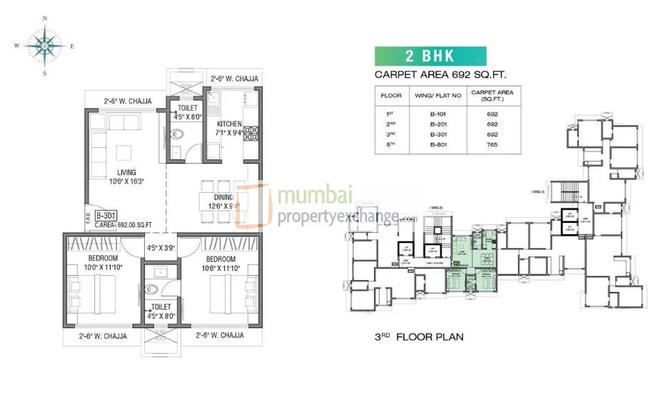2 BHK Floor Plan