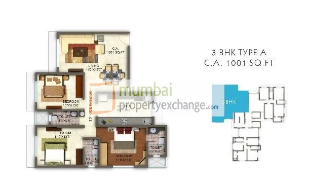 3 BHK Floor Plan