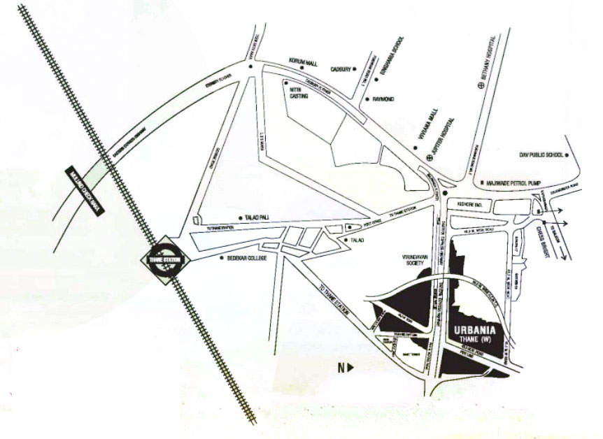 Rustomjee Urbania Aurelia Thane Location map