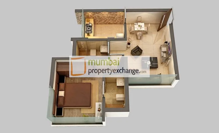 1 BHK Floor Plan