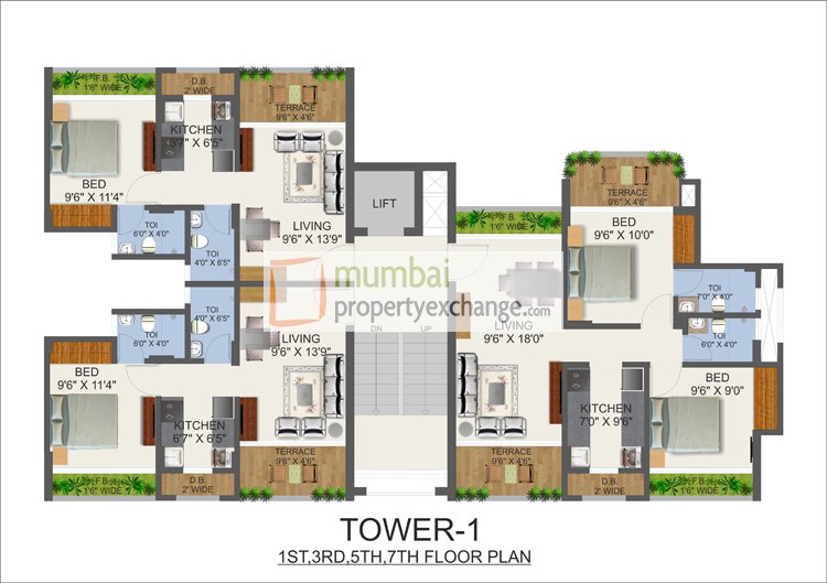 Tower 1 Odd Floor Plan