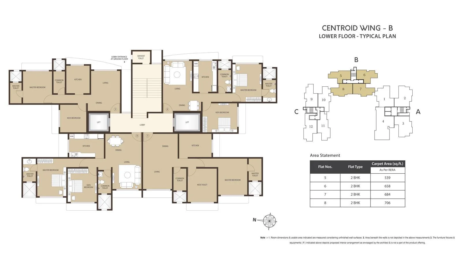Centroid Wing B Typical Lower Floor Plan
