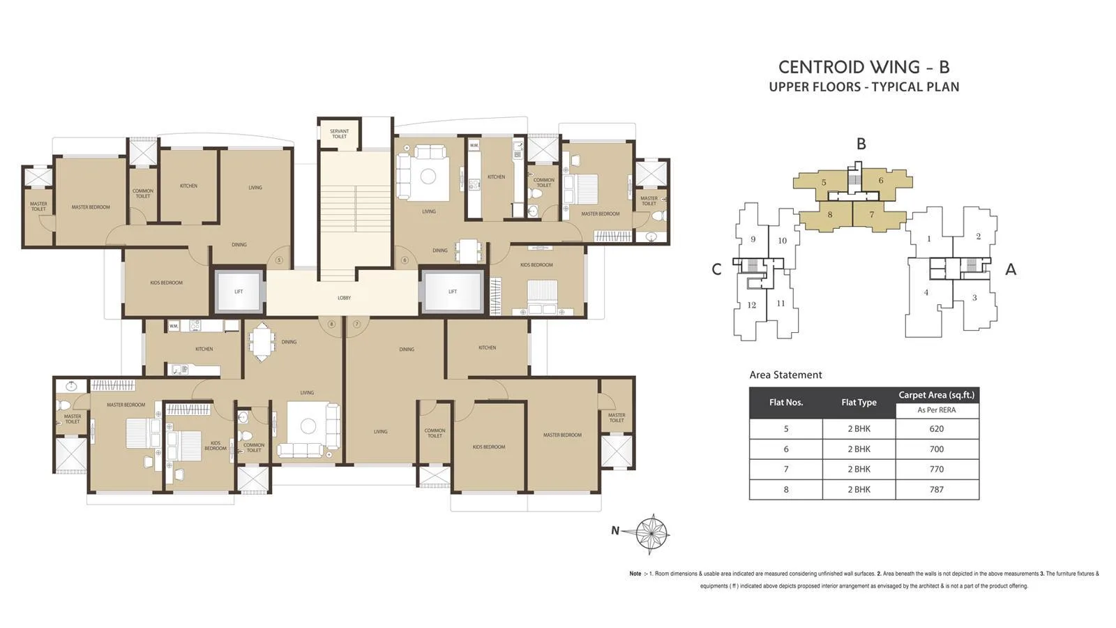 Centroid Wing B Typical Upper Floor Plan