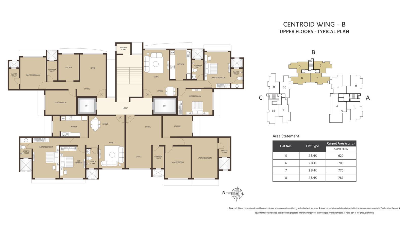 Centroid Wing B Typical Upper Floor Plan
