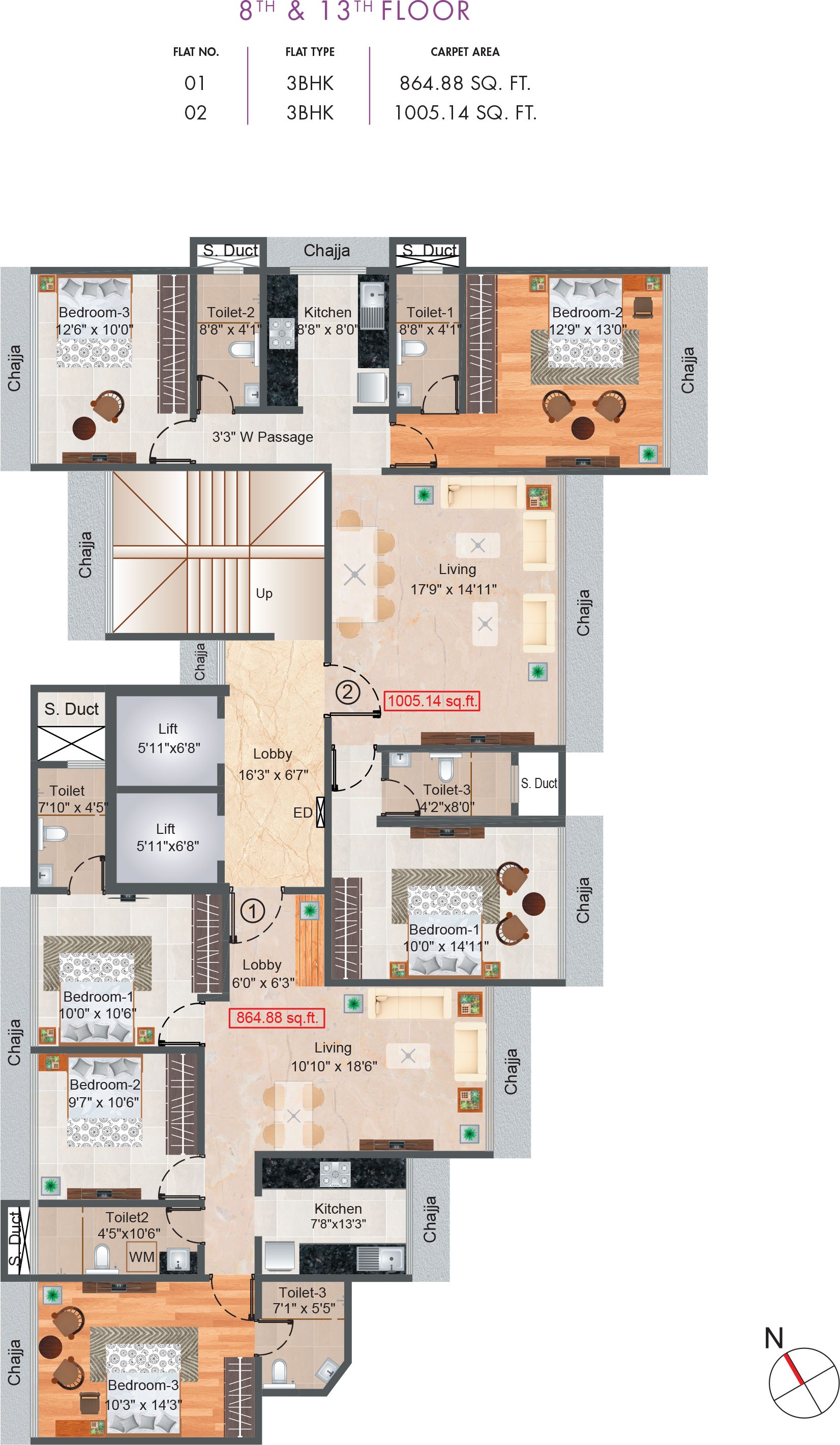 Swiss Boulevard 8th-13th Floor Plan