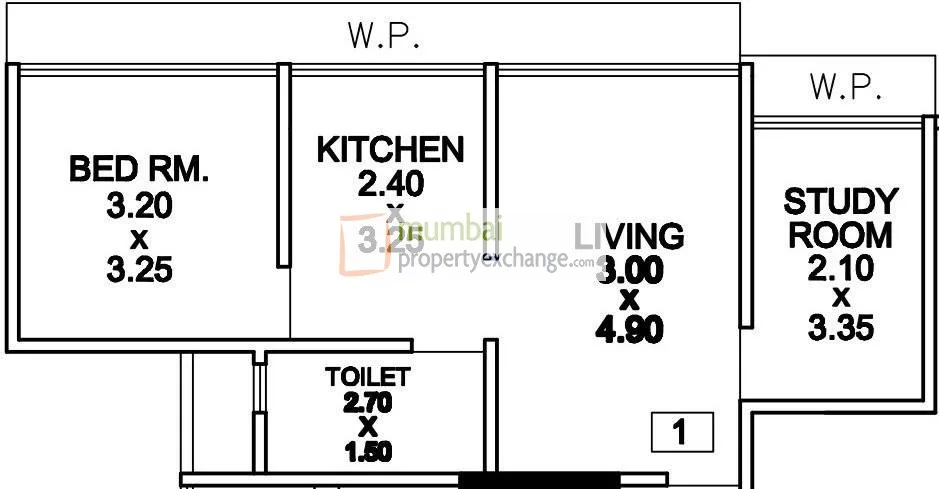 1 BHK Floor Plan