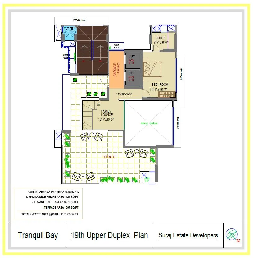 Tranquil Bay 19th floor duplex (Upper floor) Plan
