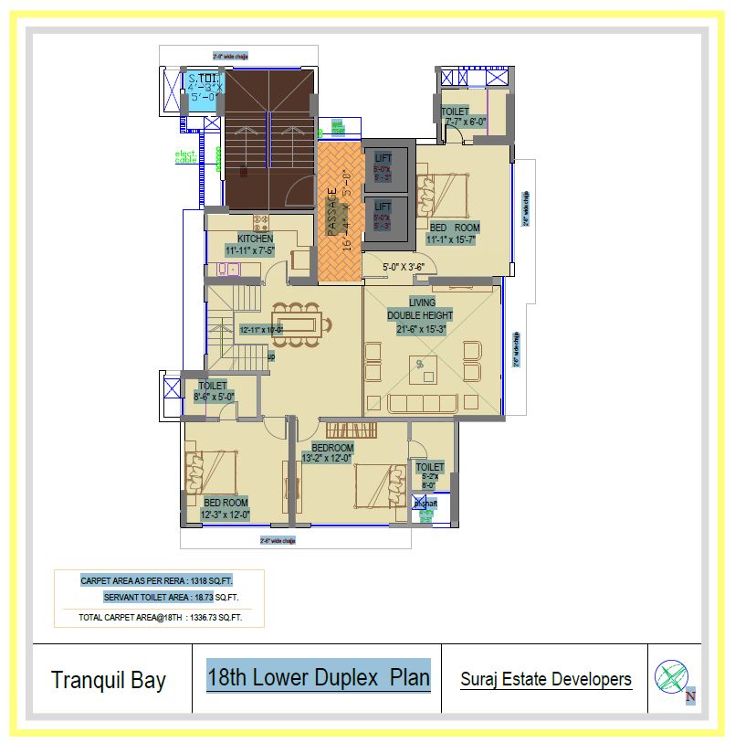 Tranquil Bay 18th floor duplex (Lower floor) Plan