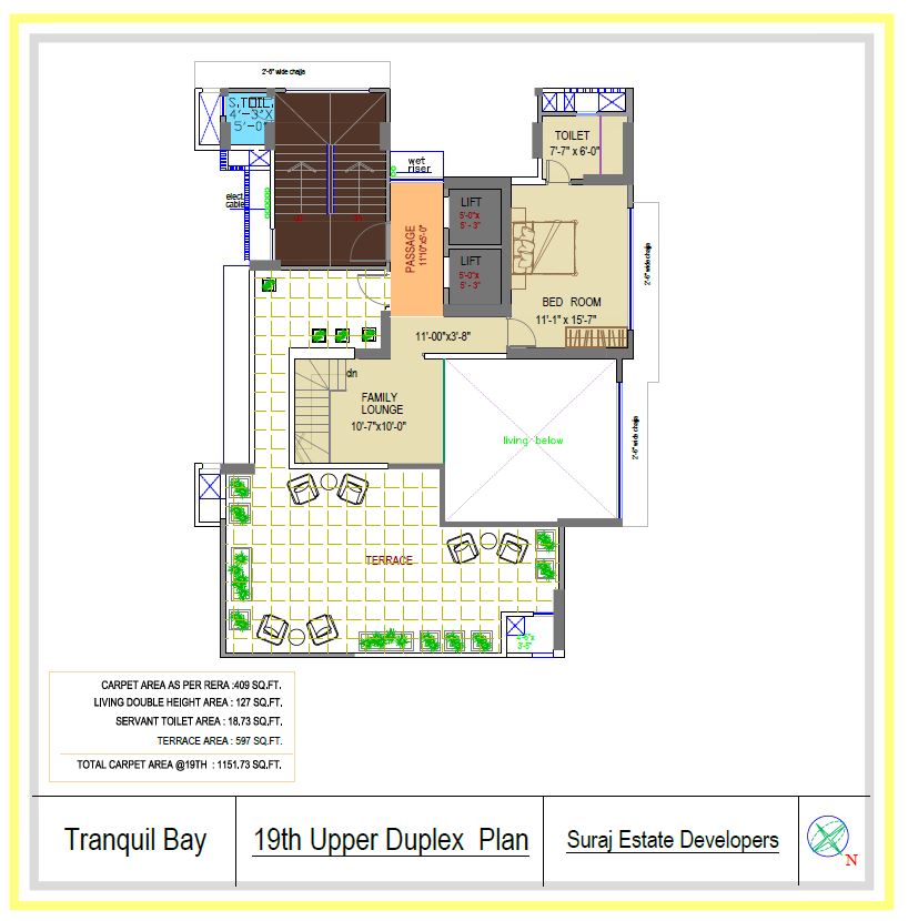 Tranquil Bay 19th floor duplex (Upper floor) Plan