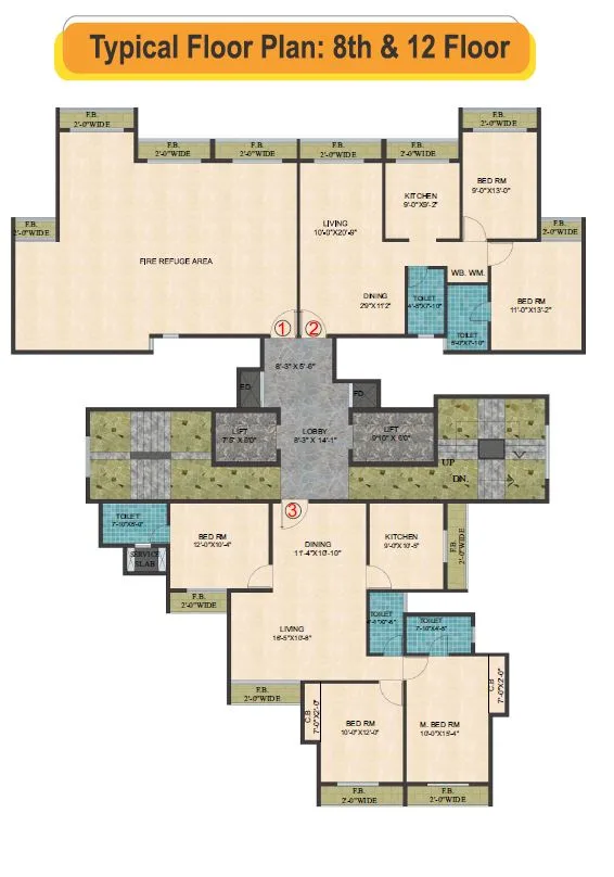 Arihant Aarohi Typical Floor Plan Wing C 8th-12th flr