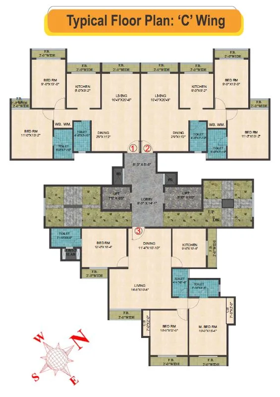 Arihant Aarohi Typical Floor Plan Wing C