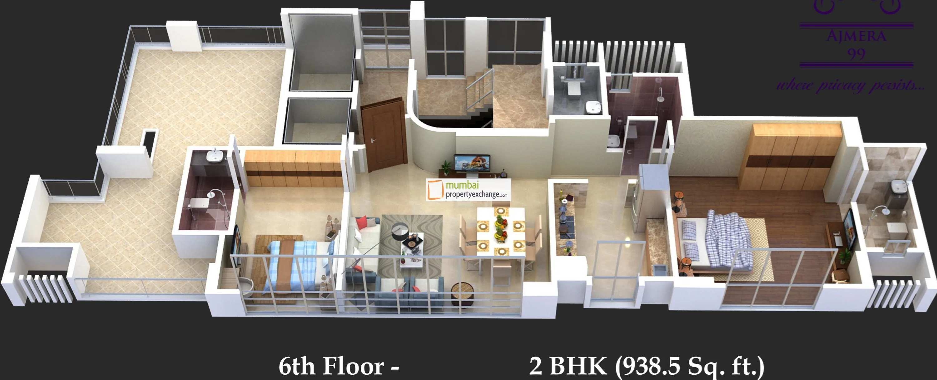 2 BHK Floor Plan