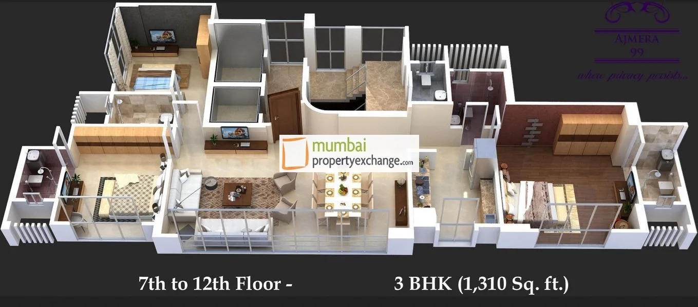 3 BHK Floor Plan