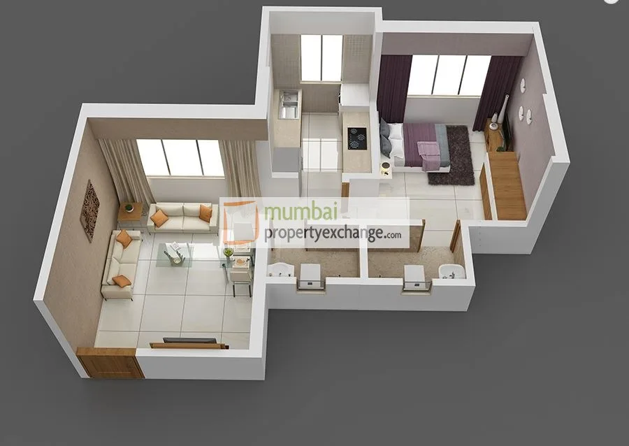 1 BHK Floor Plan