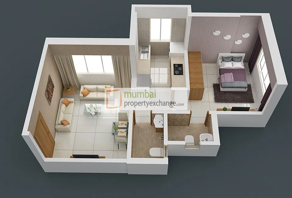 1 BHK Floor Plan