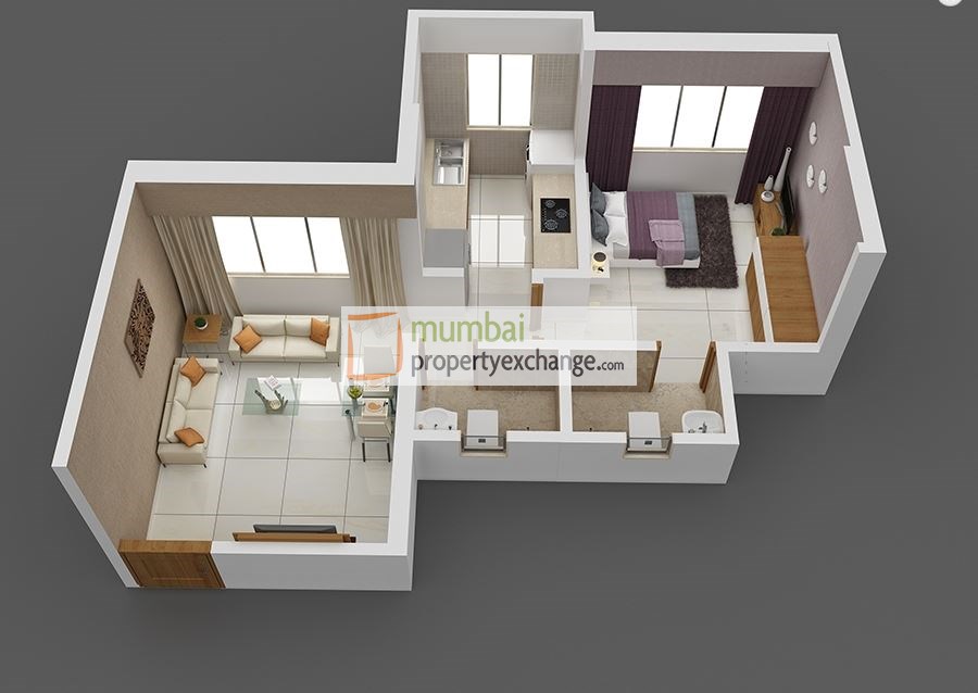 1 BHK Floor Plan