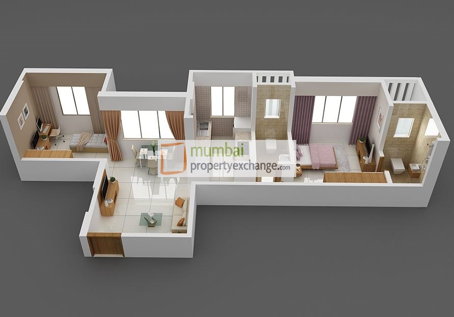 2 BHK Floor plan