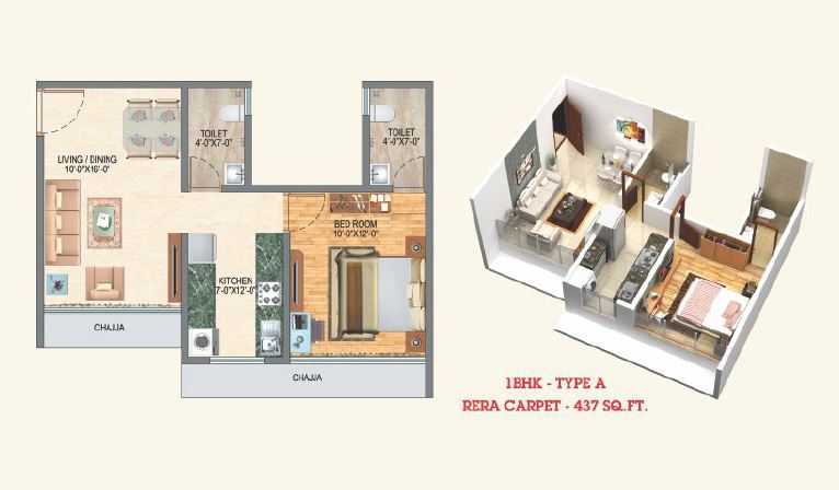 Royal Samarpan 1BHK Type A