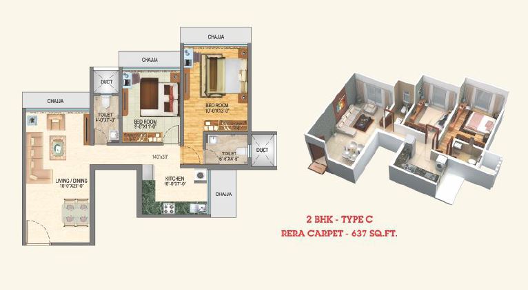 Royal Samarpan 2BHK Type C