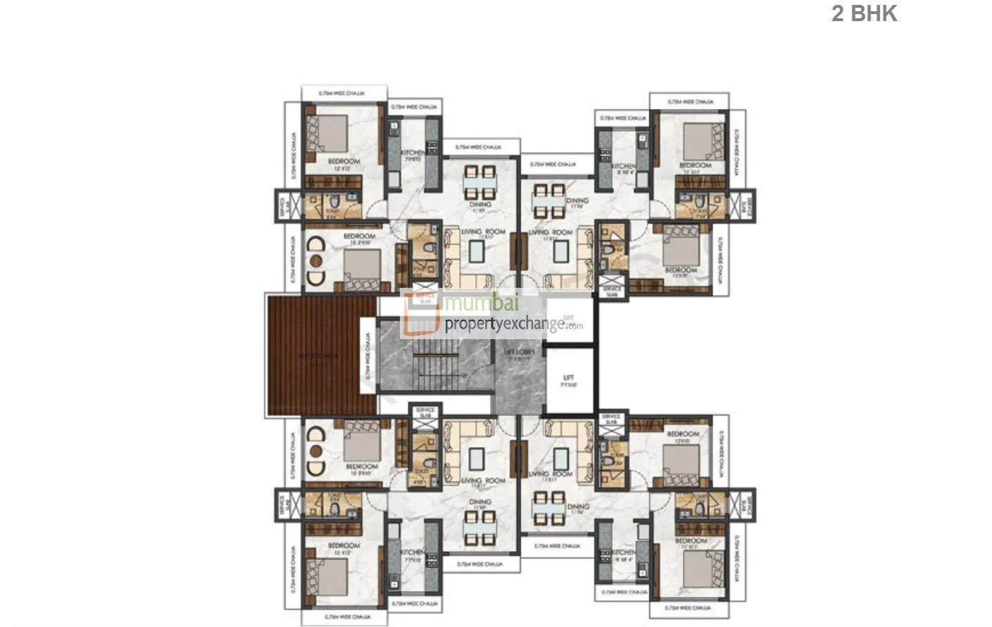 2BHK Floor Plan
