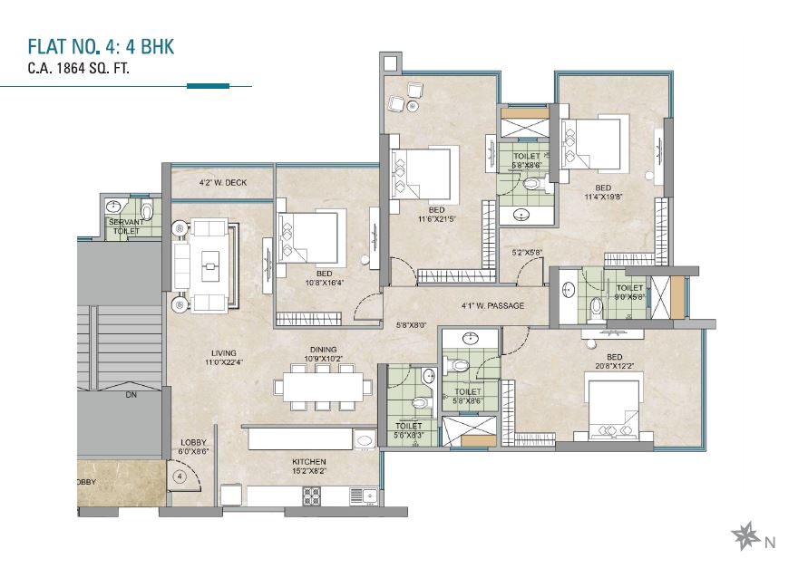 Skyvistas Bluez 4BHK Plan