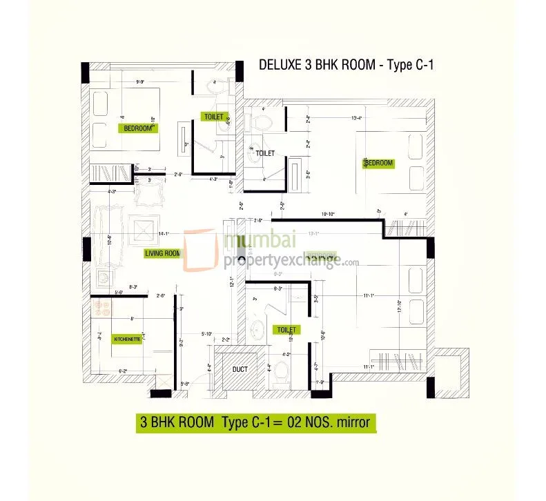 3BHK Type 1