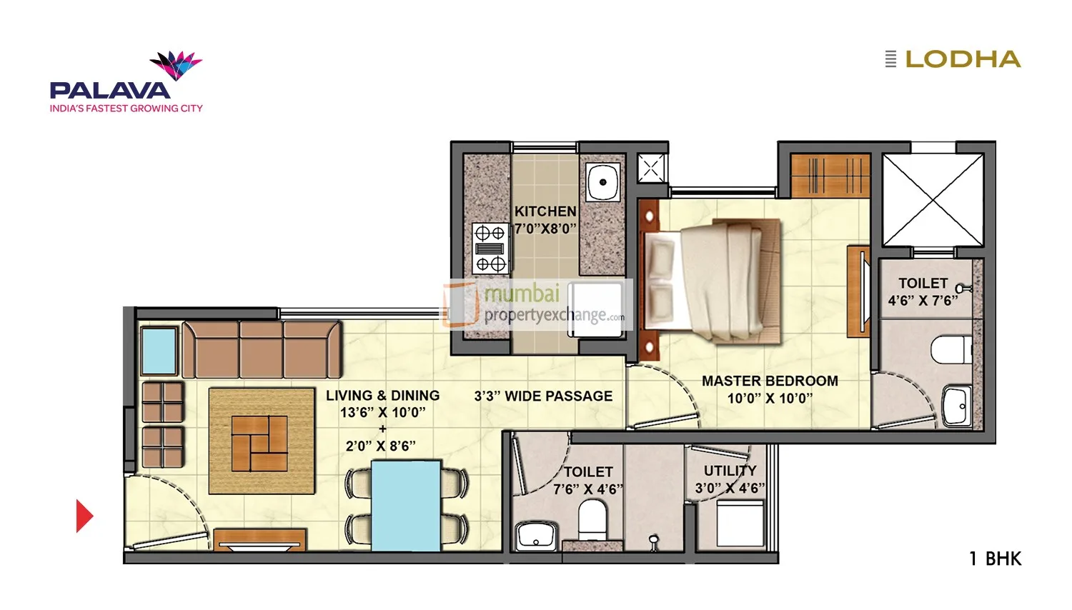 1BHK Floor Plan
