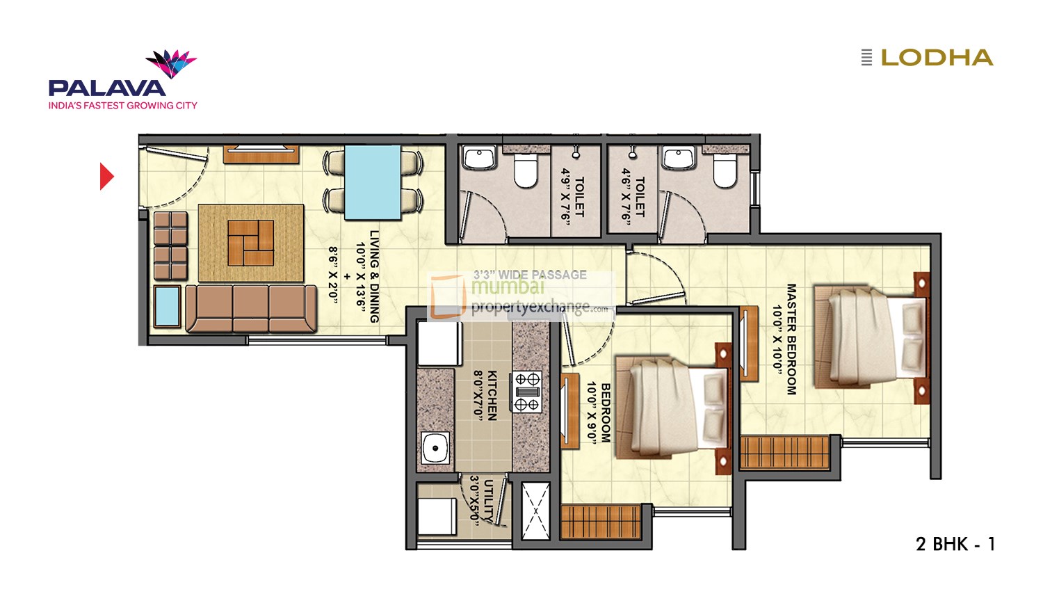 2BHK Unit Plan