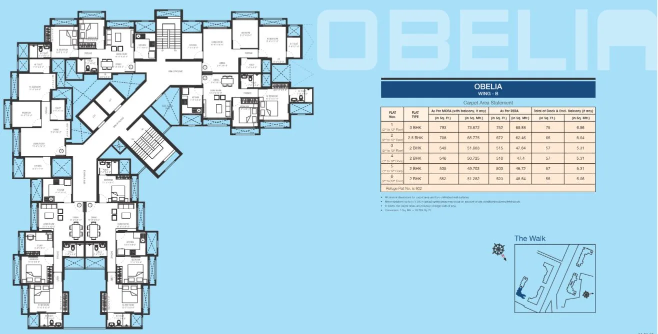 Obelia Wing B Typical Floor Plan