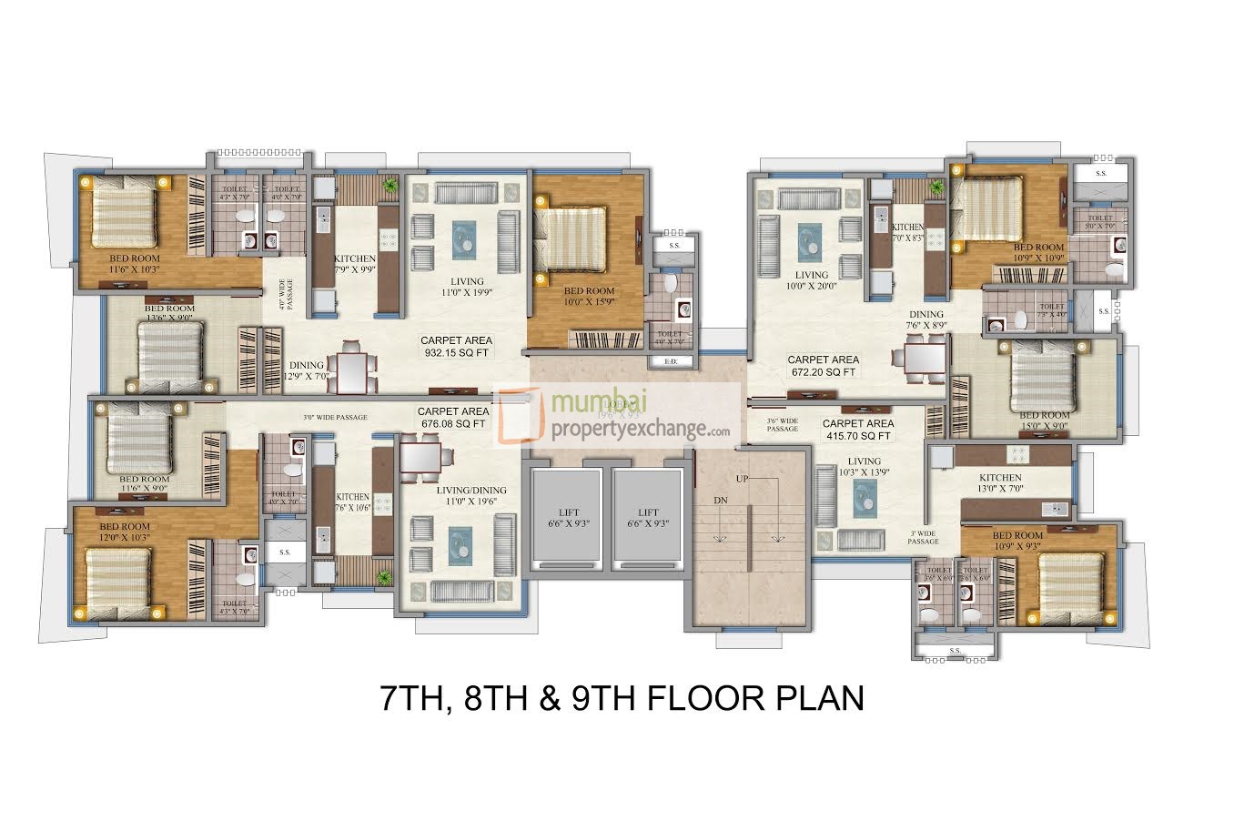7th,8th,9th Floor Plan