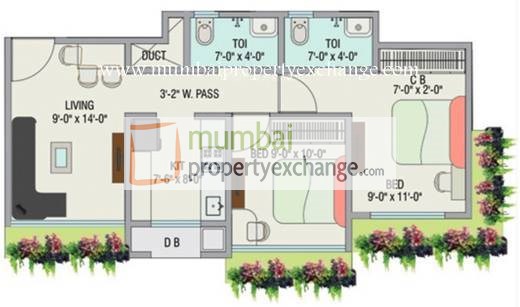 2BHK Floor Plan