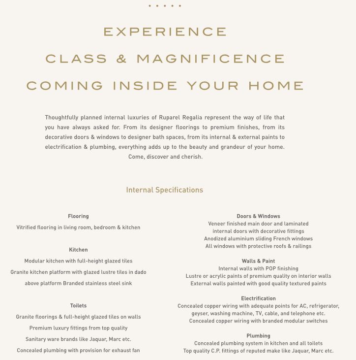 Regalia Interior Specifications