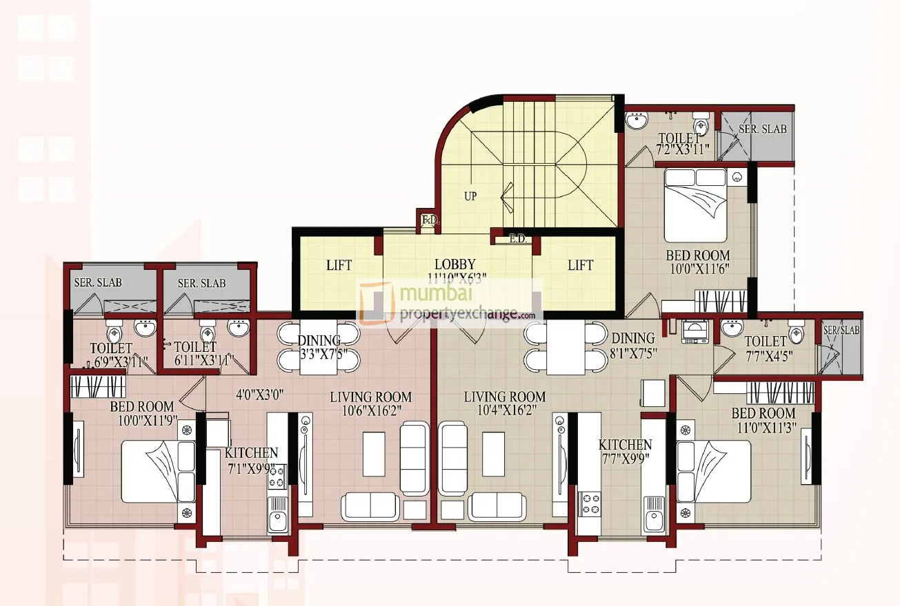 2BHK Floor Plan