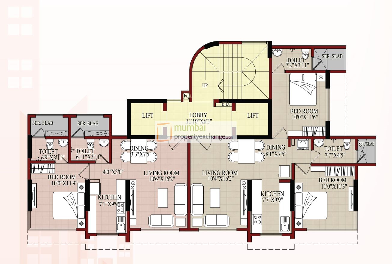 2BHK Floor Plan