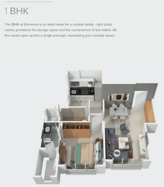 Marathon Eminence 1BHK Layout