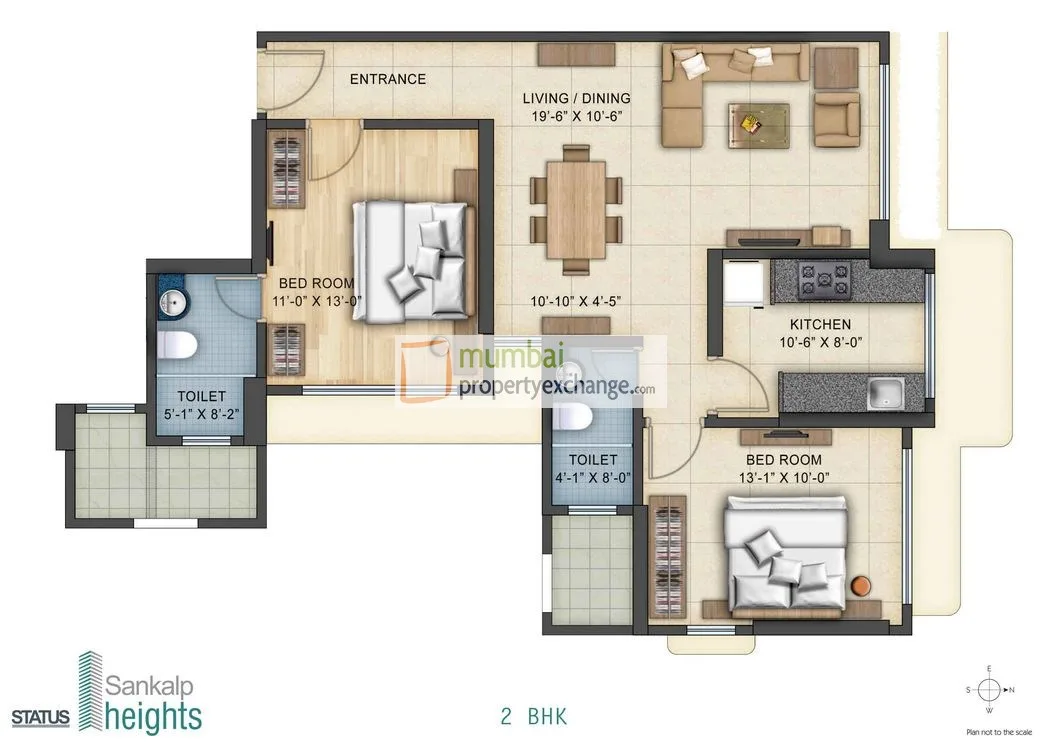 2BHK Floor Plan