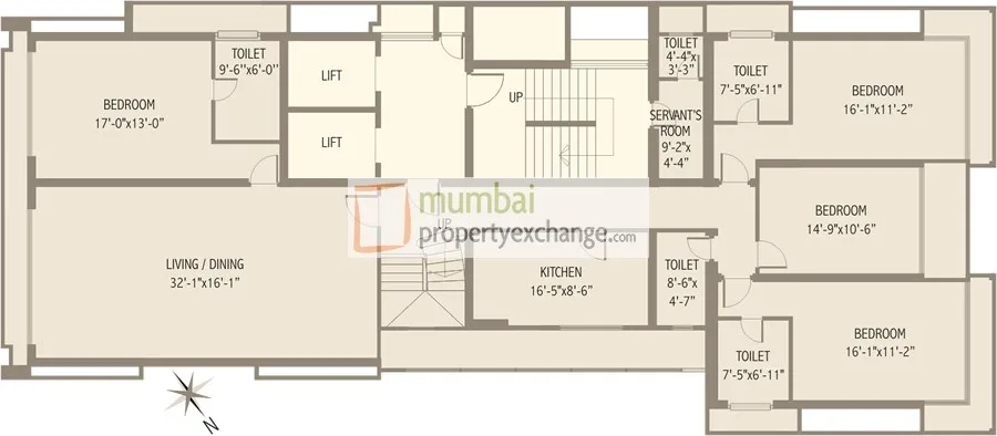 1st,5th,8th,12th,15th - 19th Floor Plan I