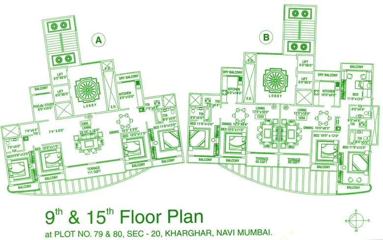 9th and 15th Floor Plan