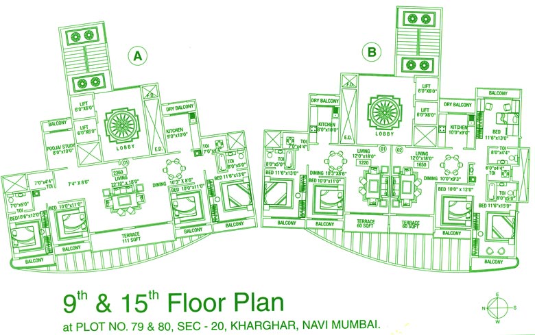 9th and 15th Floor Plan