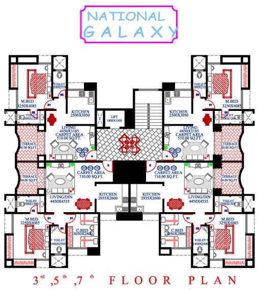 3rd, 5th, 7th floor plan