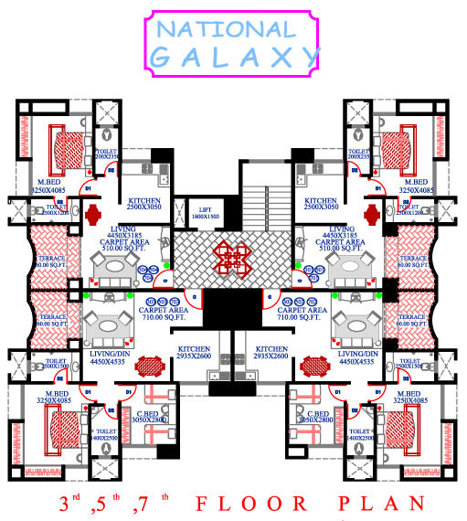 3rd, 5th, 7th floor plan