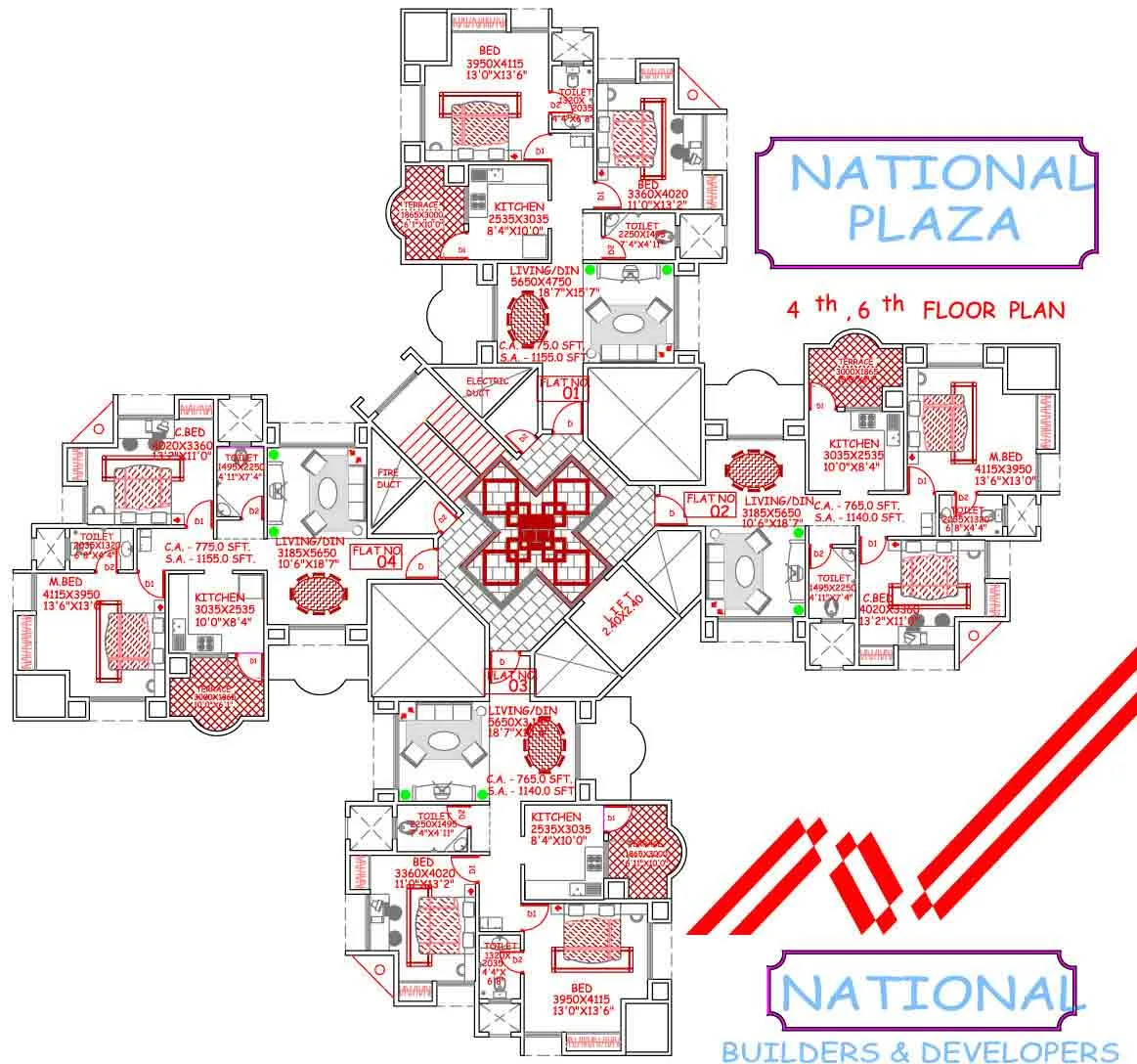 4th and 6th floor plan