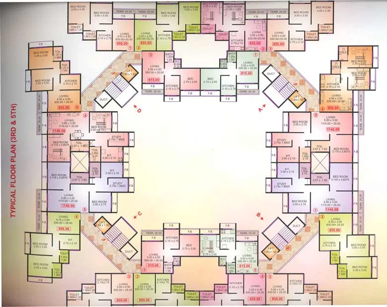 3rd and 5th Floor Plan