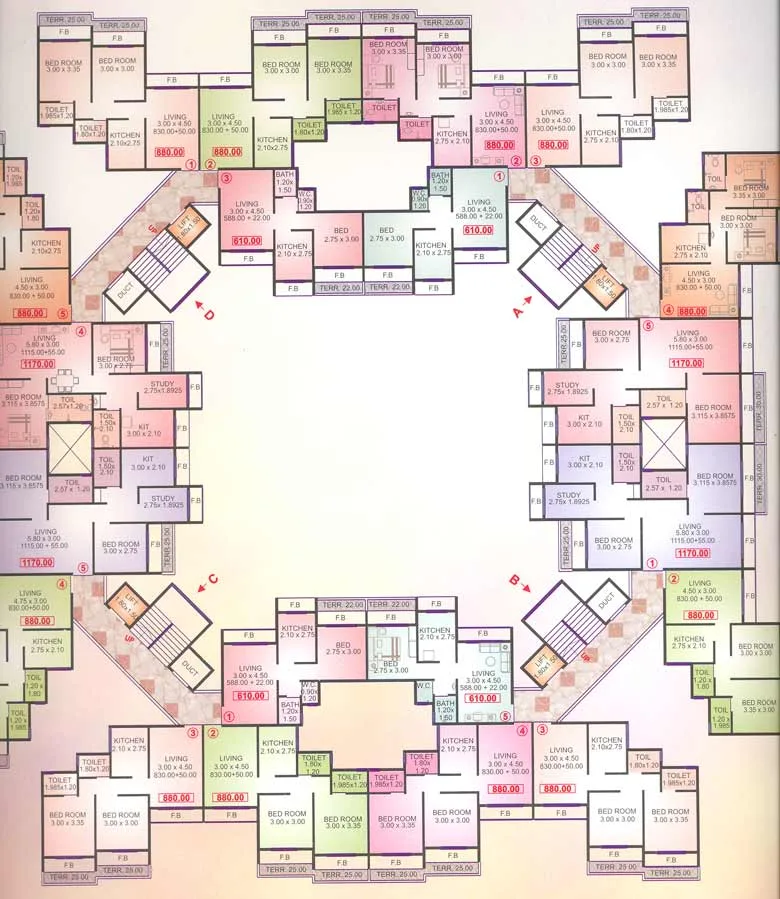 4th and 6th Floor Plan