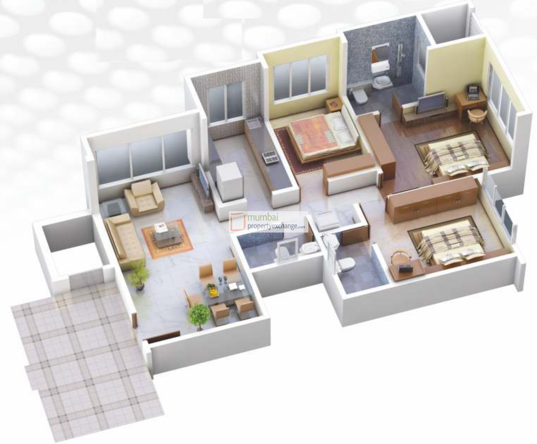 3BHK Floor Plan