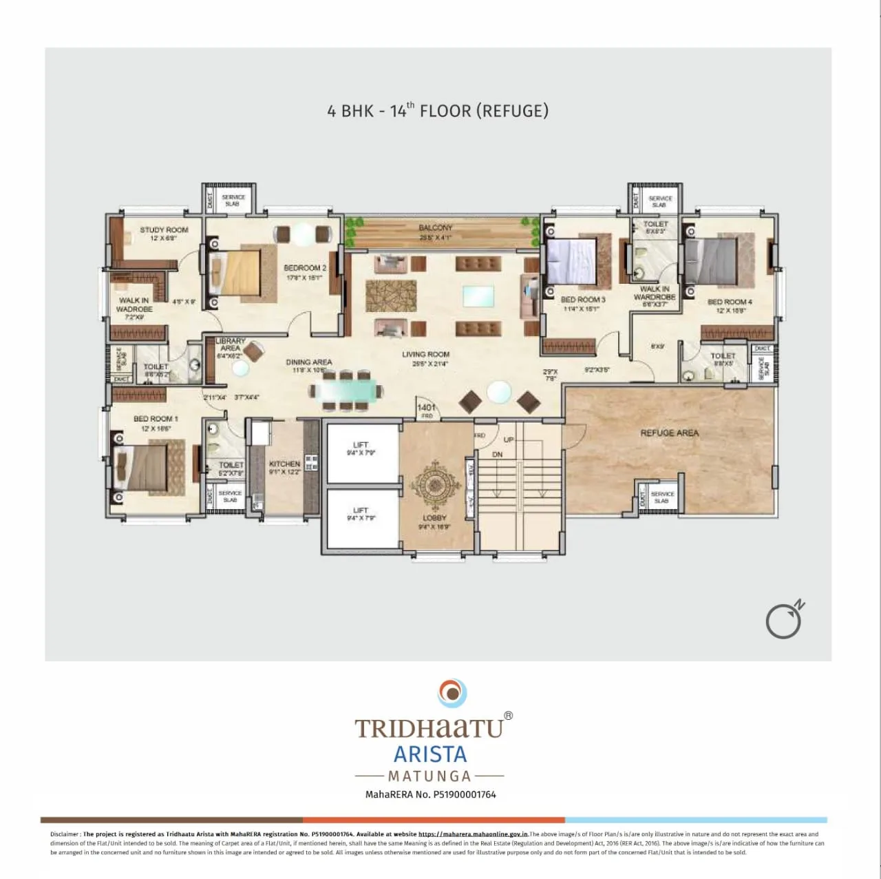 Arista 4BHK 14th floor