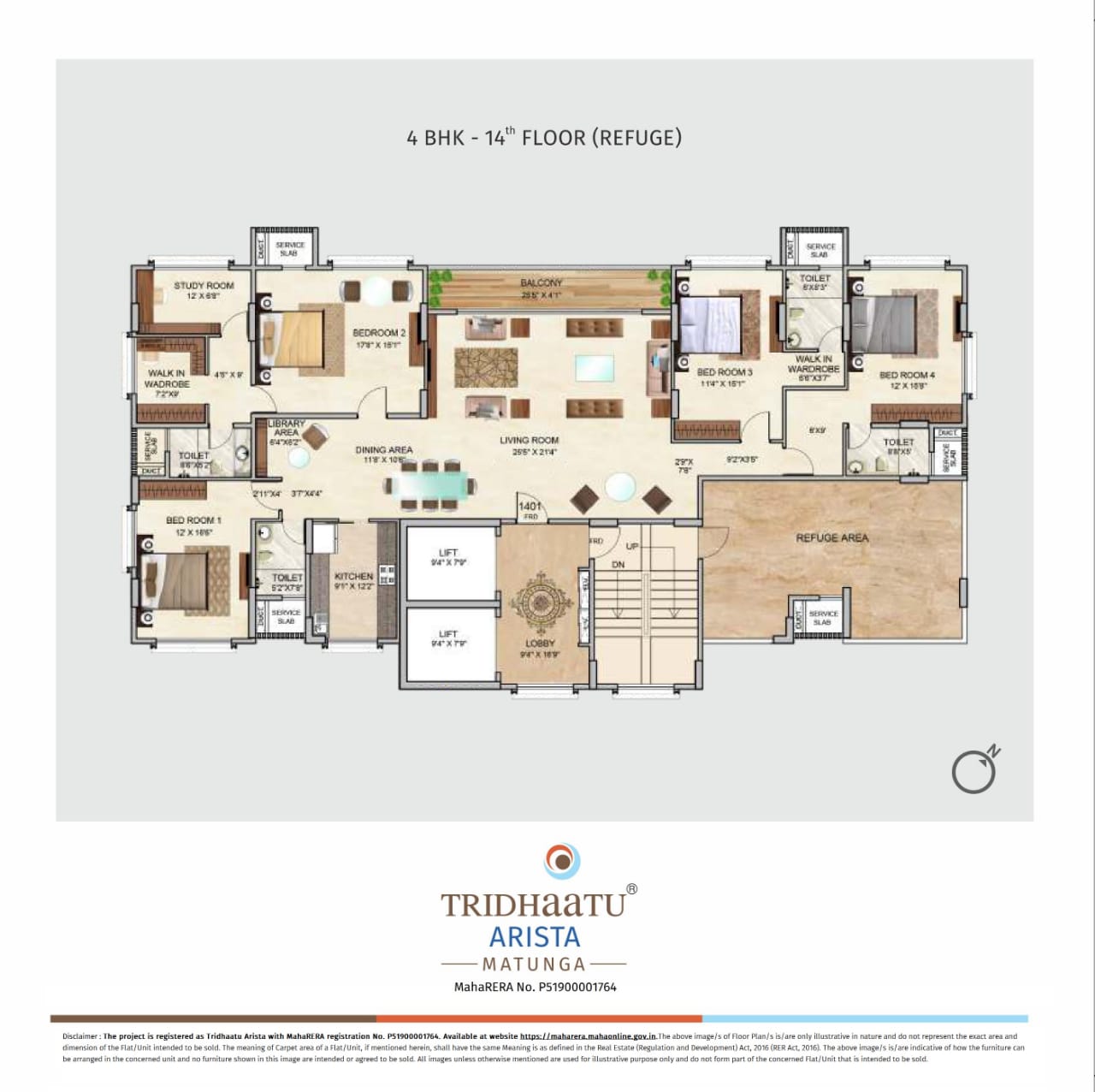 Arista 4BHK 14th floor