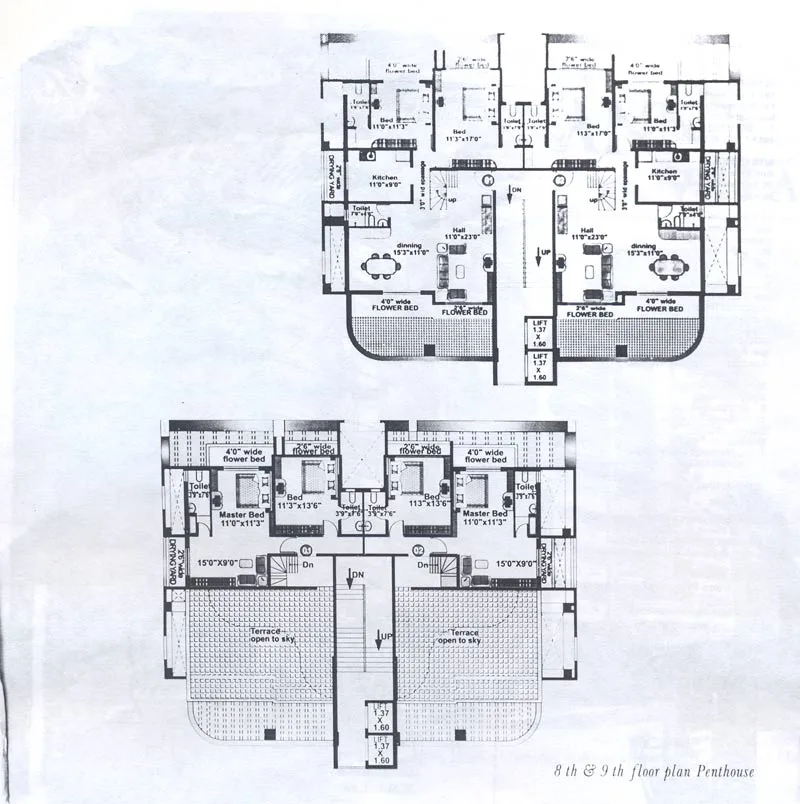 8 and 9 Floor Plan